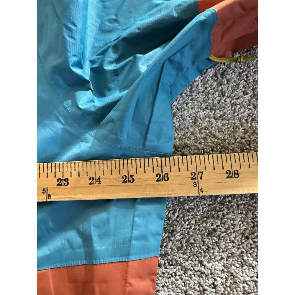 Mountain Hardwear Packable Hooded Vented Rain Jacket Mens Size XL ORANGE BLUE - Picture 6 of 12